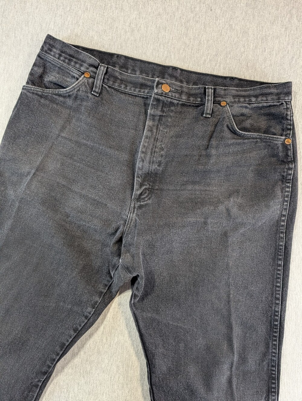 Wrangler 13MWZ Cowboy Cut Jeans Men's 38x34 Original Fit Faded Black Western